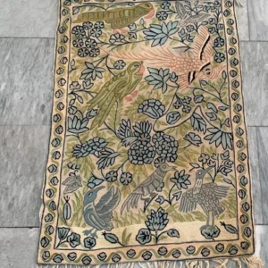 Vintage French Style Aubusson Rug Pictorial Rug Chain stitch Rug2x3 ft Free Ship