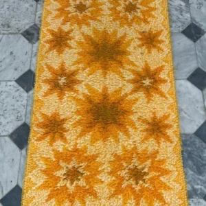 Vintage Scandinvian Mid Century Danish Rya Wall Hanging Shaggy Rug 134 x 70 cm