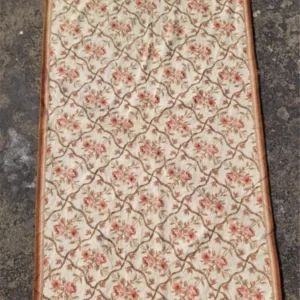 Vintage French Aubusson Style Needlepoint Floral Rug 144x88cm