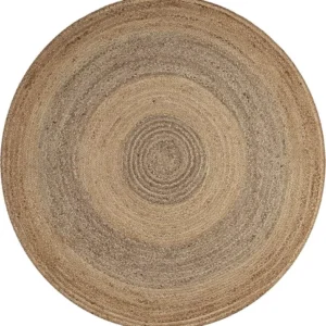 Rug Round Natural Reversible 100% Jute Carpet Braided Modern Farmhouse Area Rug