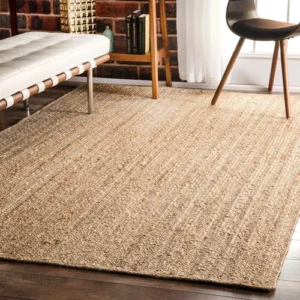 Natural jute rug farmhouse jute door mat runner rug living room hallway rug