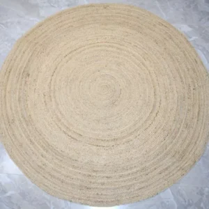 Jute Rug 100% Natural Round Hand Braided Farmhouse Jute Area Rug for Living Room