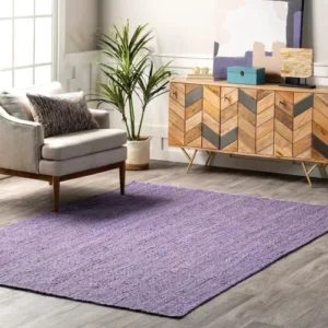 Rug Carpet Purple Color Braided Rectangle Runners Farmhouse Area Rug Living Room