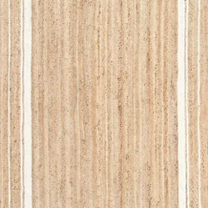 Rug Jute Rectangle Beige with White Hand Braided Farmhouse Area Rug Rustic Look