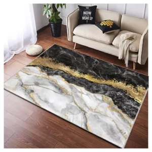 Luxury Marble Rug, Elegant Modern Floor Mat, Abstract Room Decor, Stylish Design