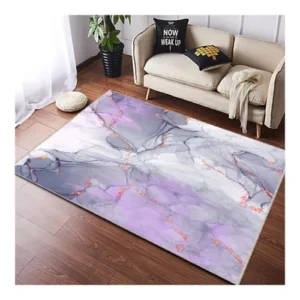 Marble Rug, Purple Abstract Carpet, Modern Home Decor, Elegant Floor Mat, Luxury