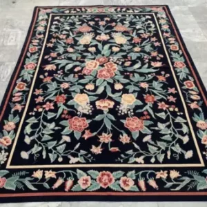 Vintage French Style Handmade Aubusson Rug,Needlepoint  Rug 6x9 ft Free Ship