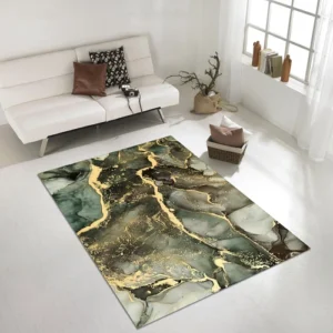 Green Marble Rug,Marble Rug, Abstract Rug, Living Room Rug,Modern Rug,Non-Slip