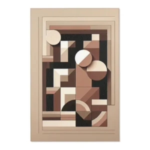 Modern Geometric Area Rug, Warm Earthy Tones, Living Room Decor, Cozy Home