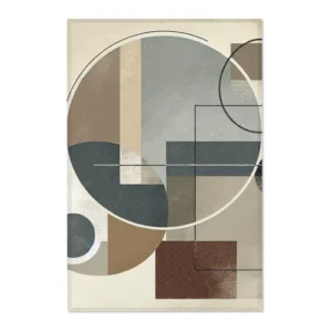 Modern Geometric Area Rug, Neutral Living Room Decor, Boho Home Accessory