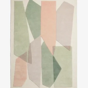 Handmade 6x9 Hand-Tufted Wool Rug - Neutral Tones, Modern Minimalist Style - 5x8