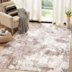 Washable Rug 5x7 Area Rugs for Living Room: Modern Abstract Neutral Soft Rug ...
